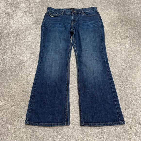 Levi's 525 Vintage Perfect Waist Bootcut Denim Jeans 16M Blue Dark Wash Mid Rise - Picture 1 of 14